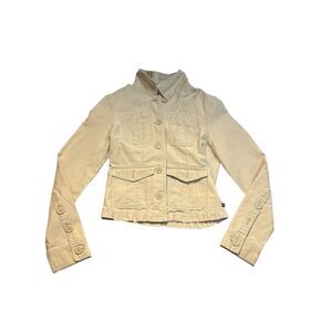 Vintage Y2K Abercrombie & Fitch Tan Utility Jacket sz m cargo academia normcore